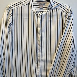 Black and white H&M striped shirt. Wide cuffs. Like new condition.